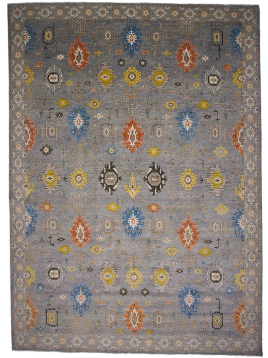 Afghan Oushak (10x14) gray