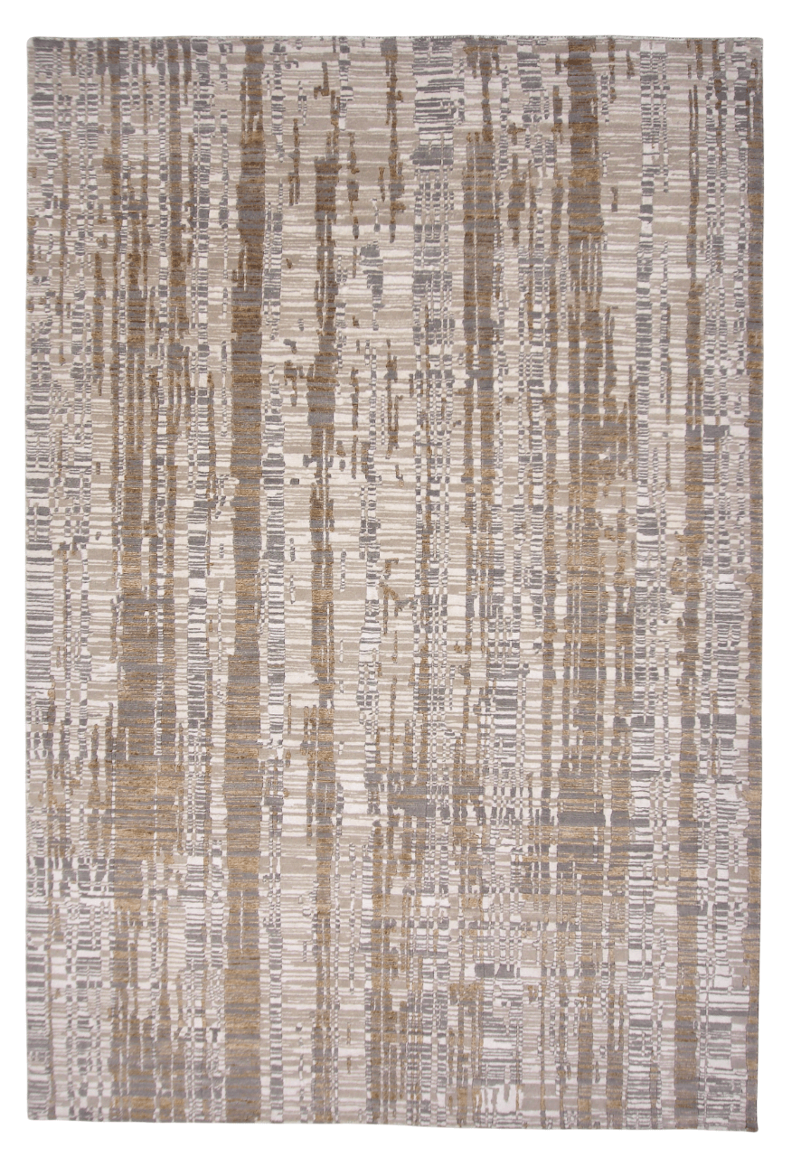 Carved, Modern Tibetan-Style 6x9 (ivory/gold)