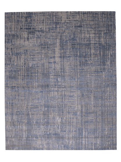 Contemporary wool/bamboo (8'00"x10'00") blue/gray