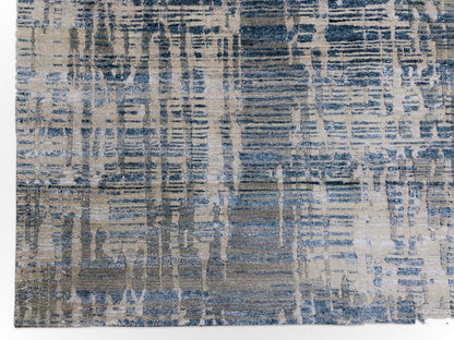 Contemporary wool/bamboo (8'00"x10'00") blue/gray