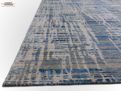 Contemporary wool/bamboo (8'00"x10'00") blue/gray