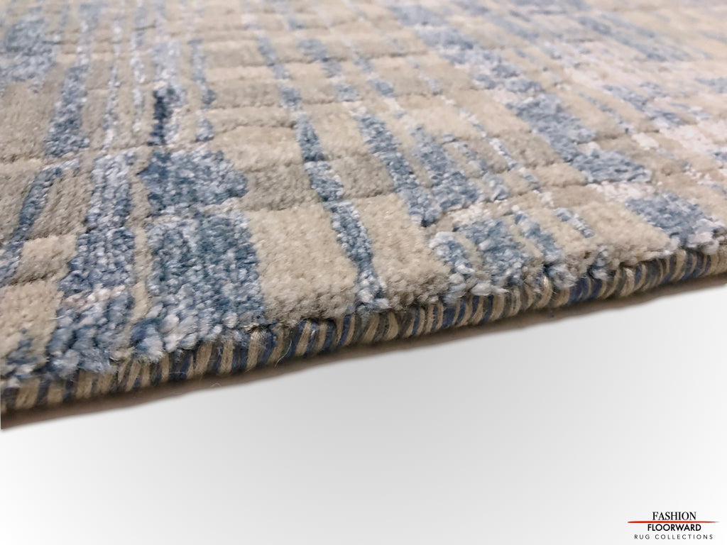 Contemporary wool/bamboo (8'00"x10'00") blue/gray