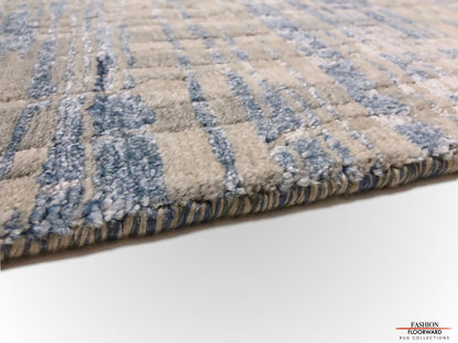 Contemporary wool/bamboo (8'00"x10'00") blue/gray