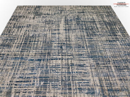 Contemporary wool/bamboo (8'00"x10'00") blue/gray