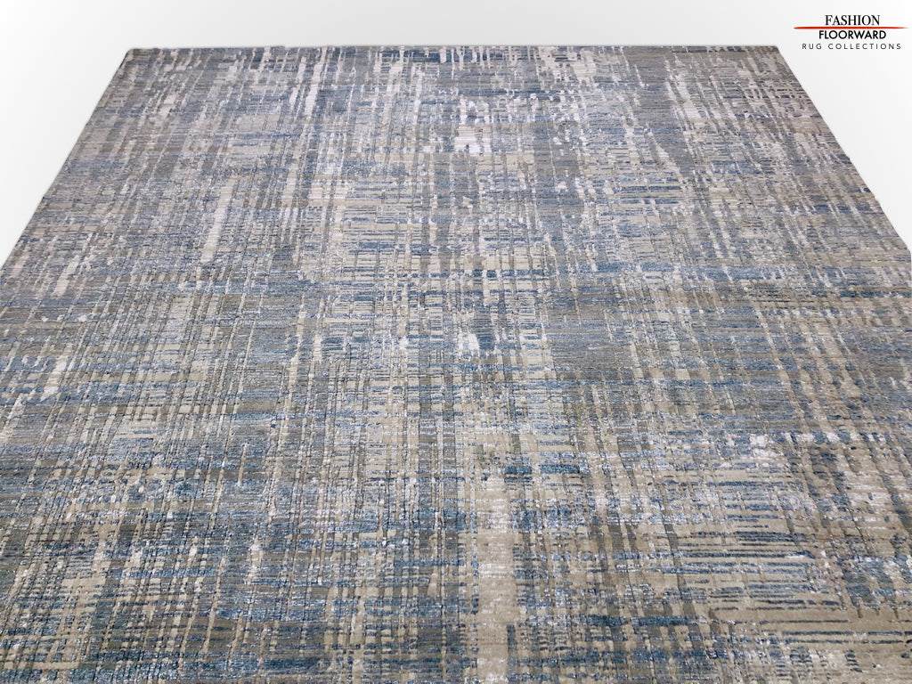 Contemporary wool/bamboo (8'00"x10'00") blue/gray