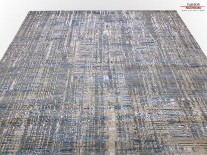 Contemporary wool/bamboo (8'00"x10'00") blue/gray