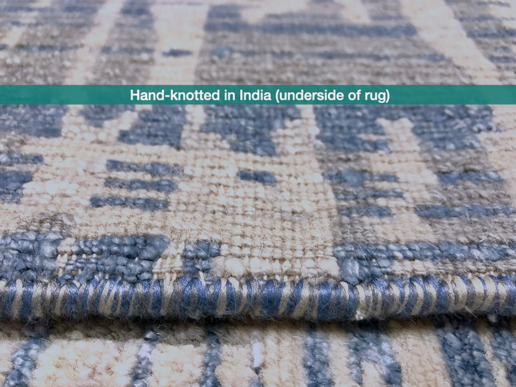 Contemporary wool/bamboo (8'00"x10'00") blue/gray