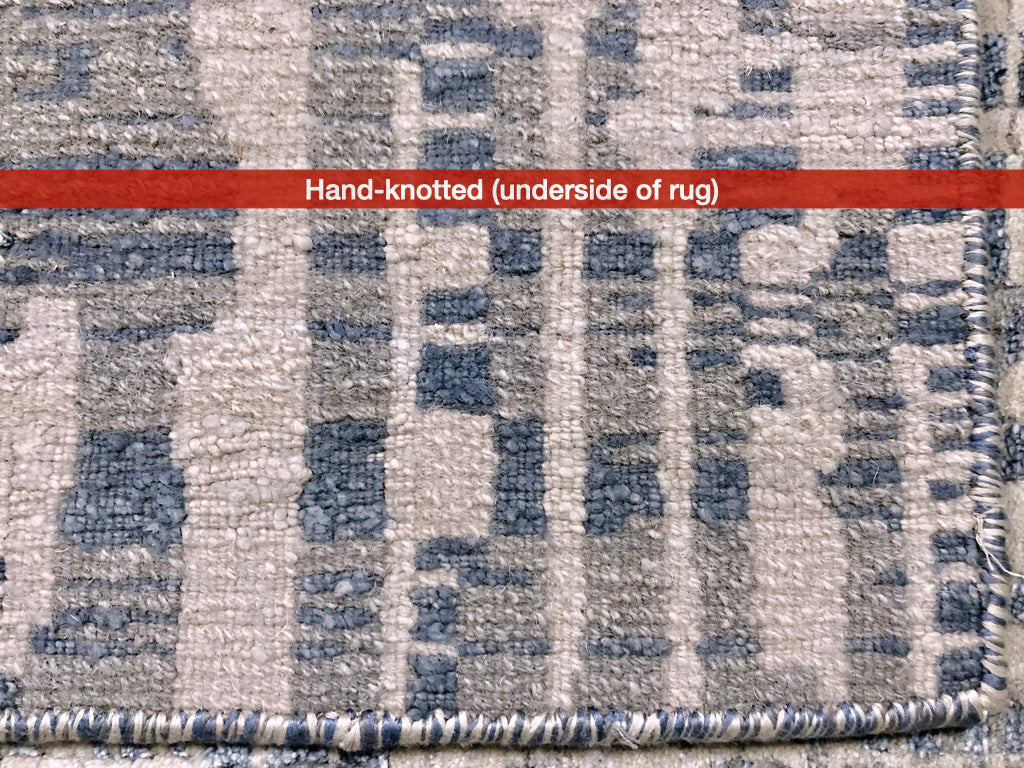 Carved, Contemporary Tibetan-Style 12x15 (blue/gray)