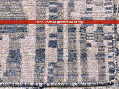 Carved, Contemporary Tibetan-Style 12x15 (blue/gray)