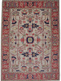 Afghan Heriz (10'03"x14'00") ivory/red