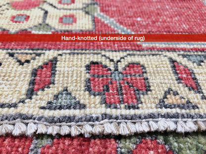 Afghan Heriz (10'03"x14'00") ivory/red