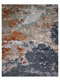 Textured Contemporary (7'11"x9'11") blue/rust