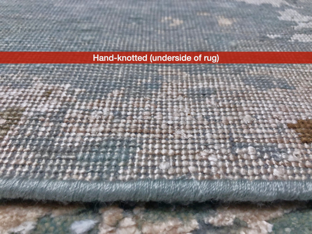 Textured Contemporary (7'11"x9'11") blue/rust