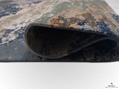 Textured Contemporary (7'11"x9'11") blue/rust