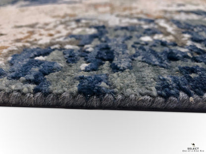 Textured Contemporary (7'11"x9'11") blue/rust