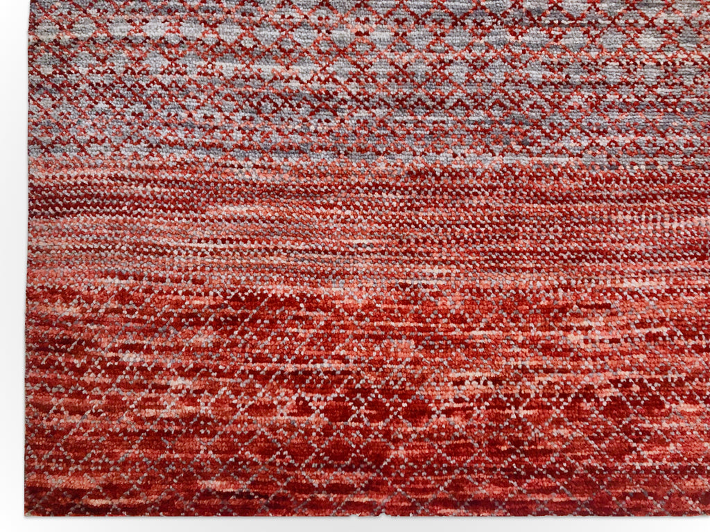 Durva/Grass Design (9'01"x11'06") red/gray