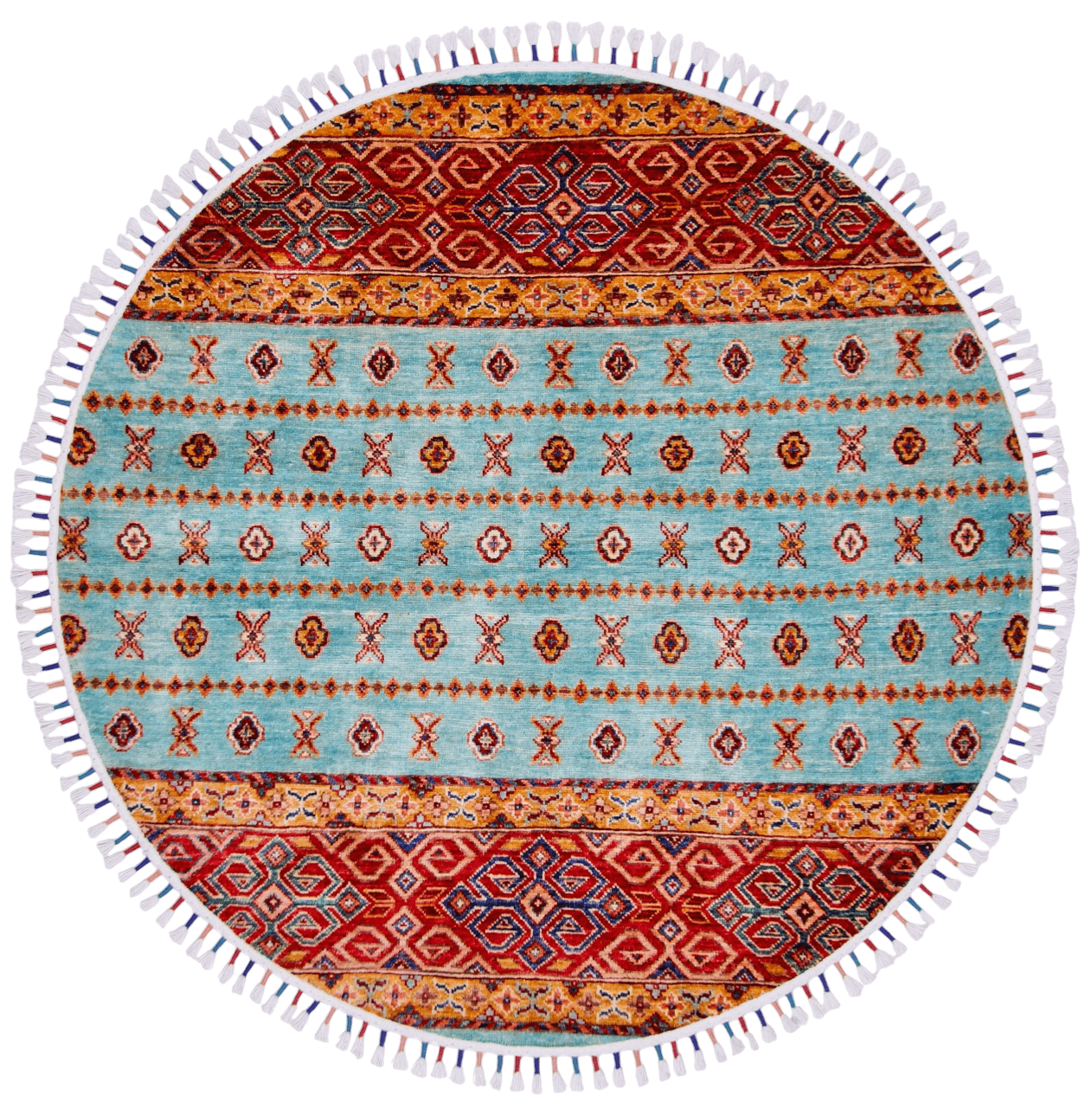 Khorjin (4' Round) aqu/red