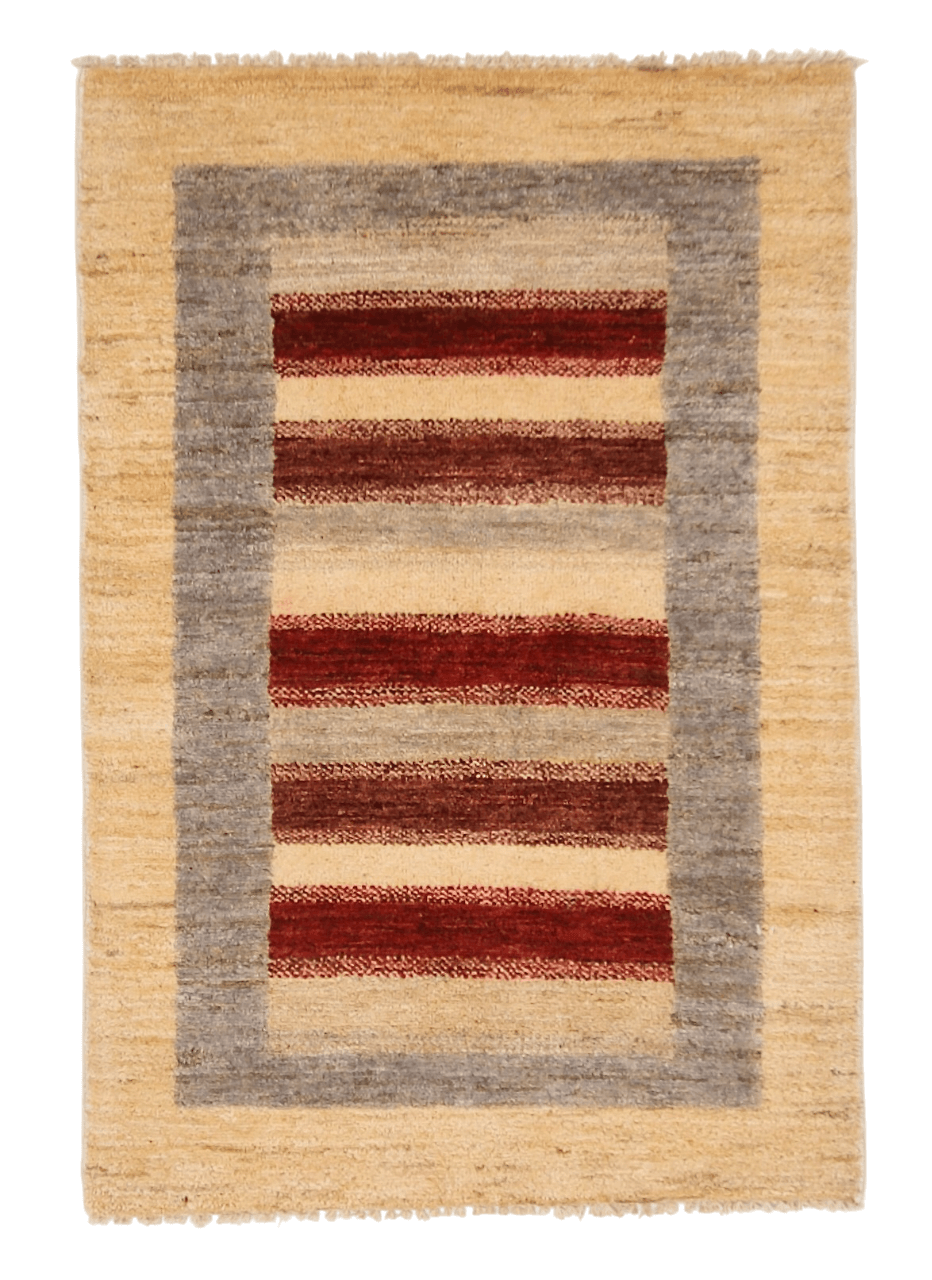 Gabbeh 2'08"x3'11" ivory/multicolor