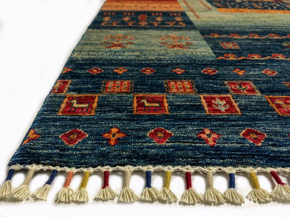 Khorjin/Gabbeh (9'00"x11'09") blue/multicolor