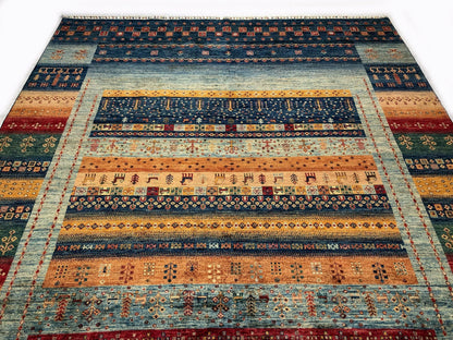 Khorjin/Gabbeh (9'00"x11'09") blue/multicolor