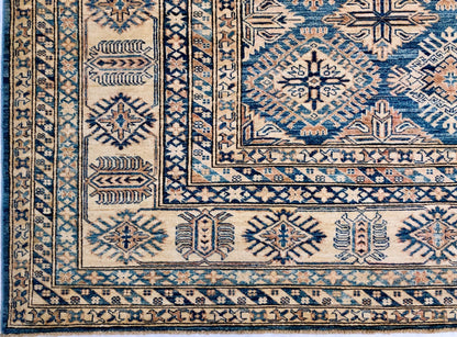 Antique Washed Super Kazak (10'06"x13'08") blue/ivory
