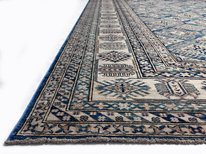 Antique Washed Super Kazak (10'06"x13'08") blue/ivory