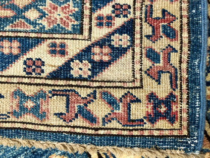 Antique Washed Super Kazak (10'06"x13'08") blue/ivory