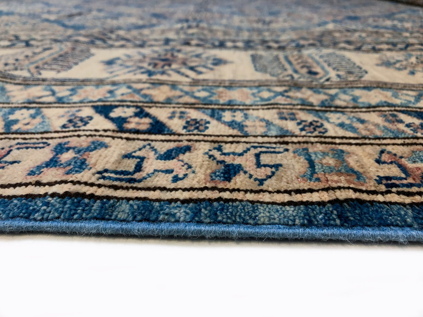Antique Washed Super Kazak (10'06"x13'08") blue/ivory