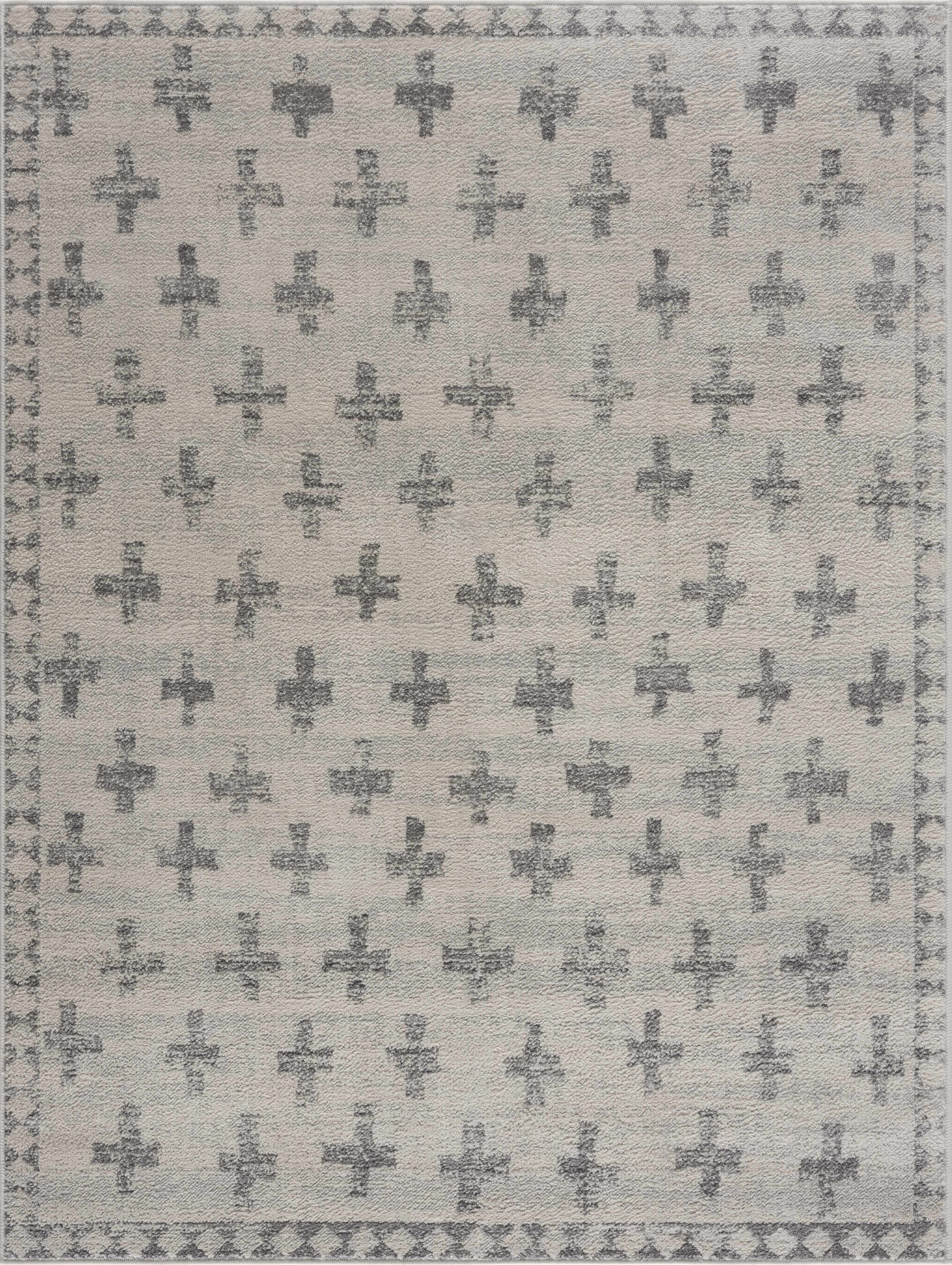 Tigris Swiss Cross Ivory&Gray Area Rug – Roy's Home