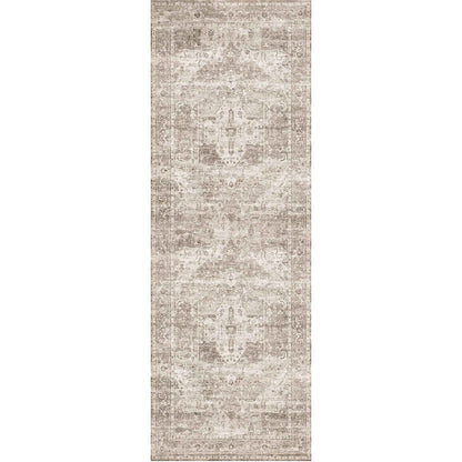 Chateau Machine Washable in Beige : Runner Rug