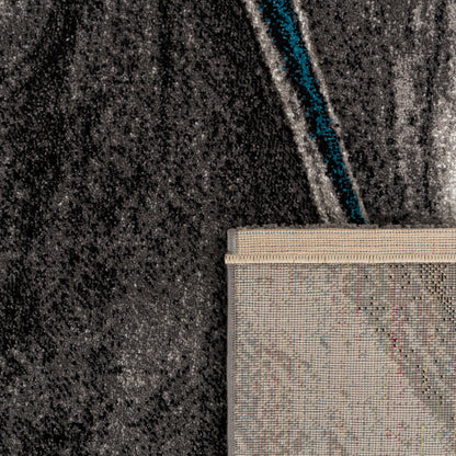 Modern Living Room Rug Brilliance Abstract Design - Grey Blue