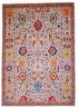 Afghan Oushak (8'11"x12'04") gray/jewel tones