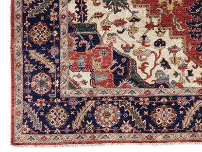 Serapi (9'00"x11'07") red/ivory/navy