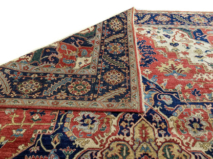 Serapi (9'00"x11'07") red/ivory/navy