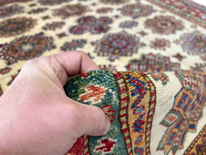 Super Kazak (5'07"x7'09") ivory/red