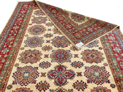 Super Kazak (5'07"x7'09") ivory/red