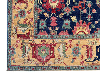 Afghan Serapi (10'00"x13'08") navy/gold