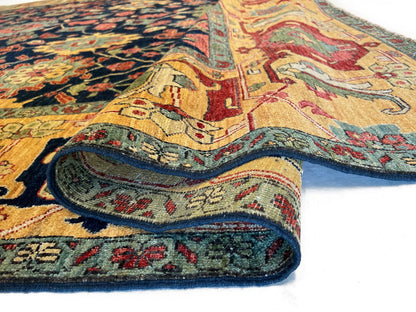 Afghan Serapi (10'00"x13'08") navy/gold