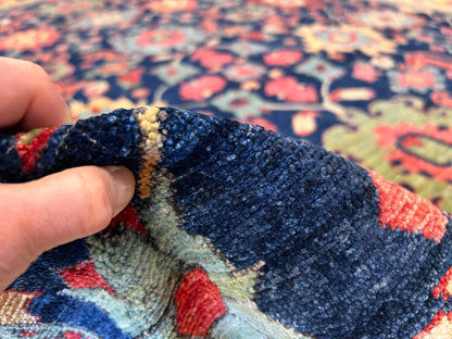 Afghan Serapi (10'00"x13'08") navy/gold