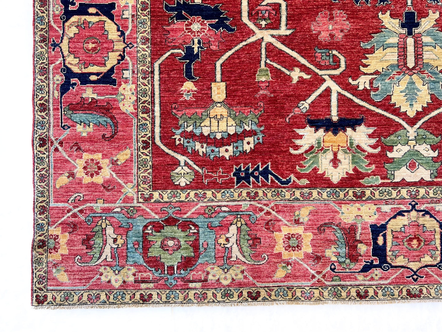 Afghan Heriz (9'01"x12'09") red/rose