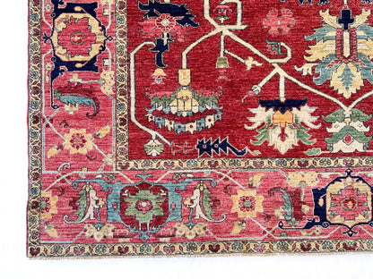 Afghan Heriz (9'01"x12'09") red/rose