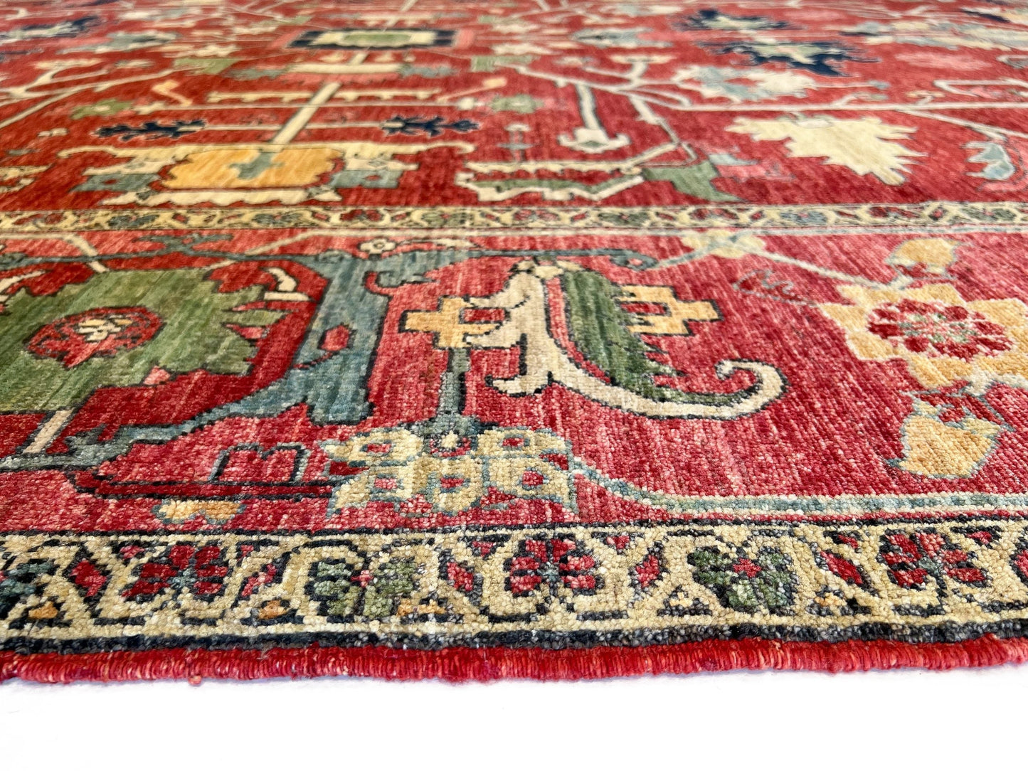 Afghan Heriz (9'01"x12'09") red/rose
