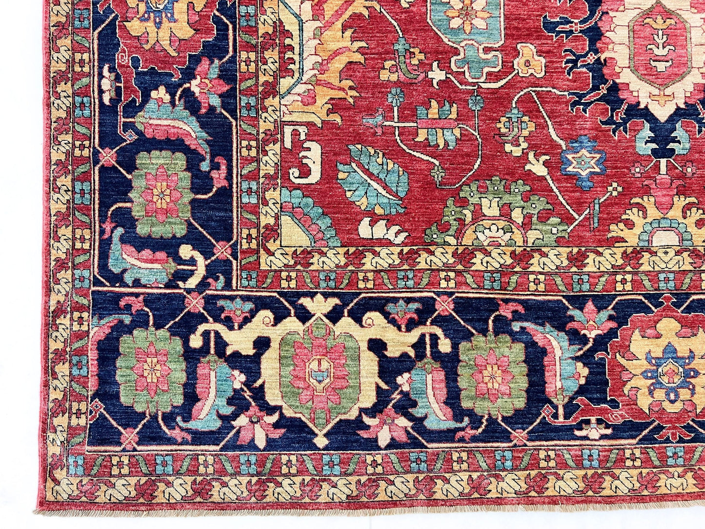 Afghan Serapi (8'09"x12'07") red/blue