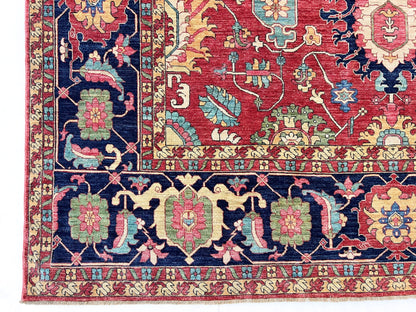 Afghan Serapi (8'09"x12'07") red/blue