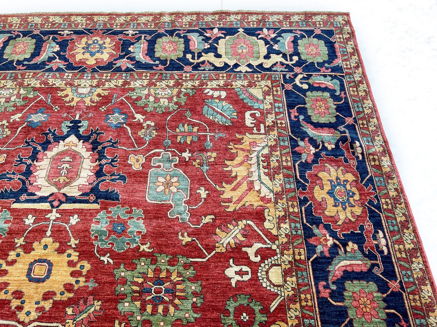 Afghan Serapi (8'09"x12'07") red/blue