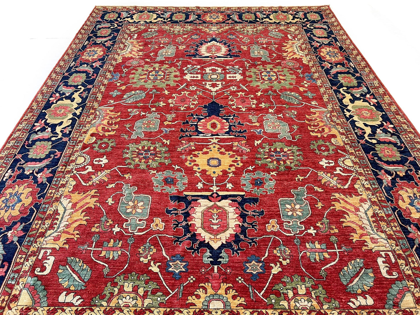 Afghan Serapi (8'09"x12'07") red/blue