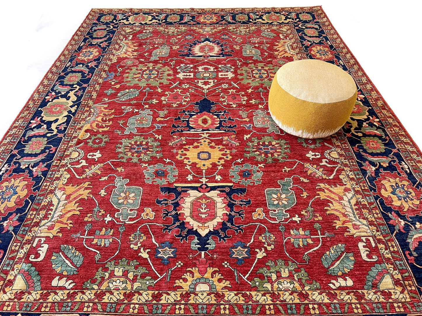 Afghan Serapi (8'09"x12'07") red/blue