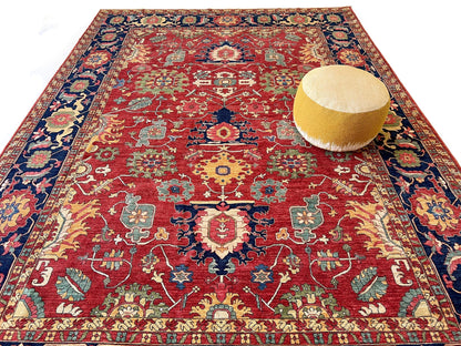 Afghan Serapi (8'09"x12'07") red/blue