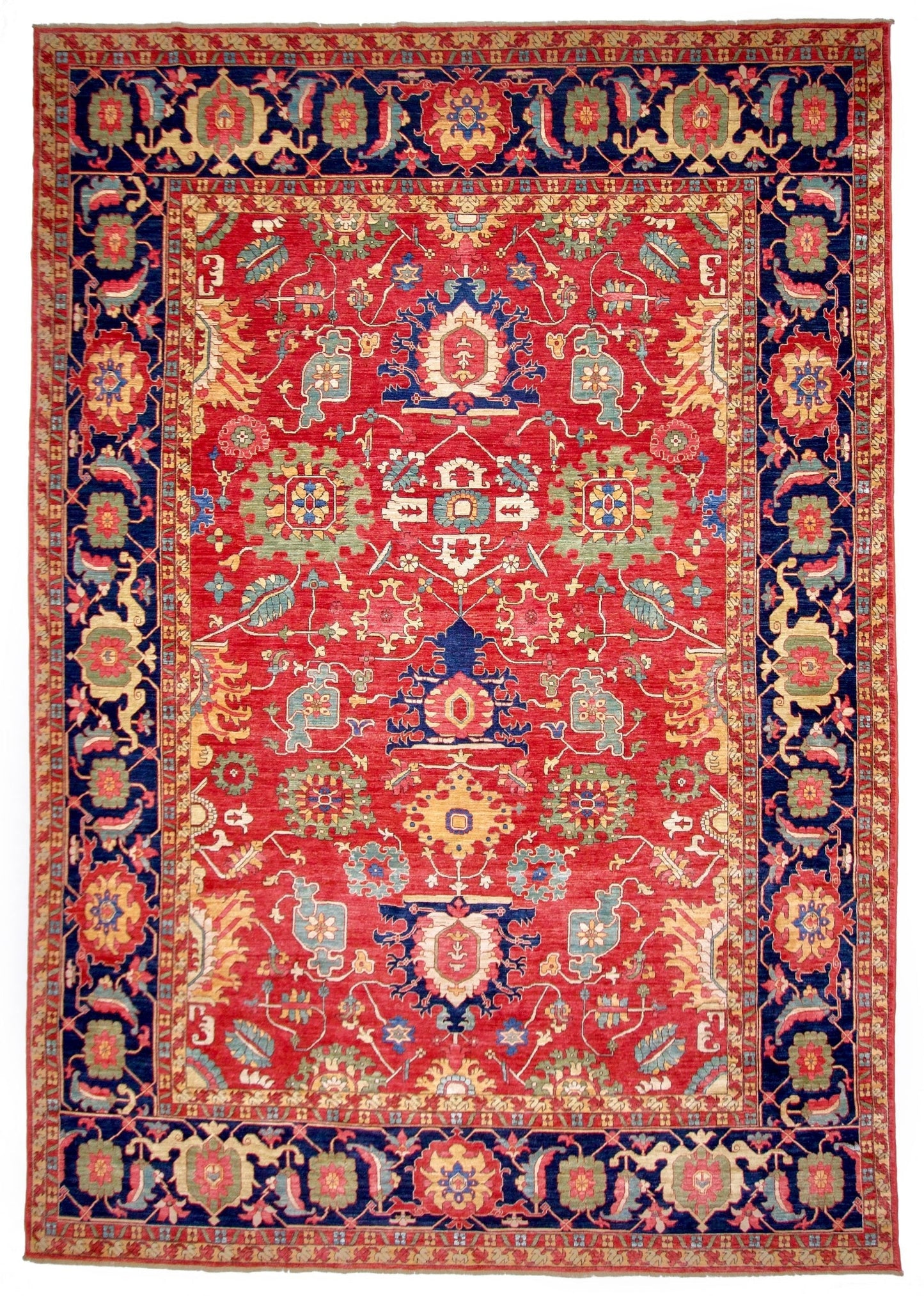 Afghan Serapi (8'09"x12'07") red/blue
