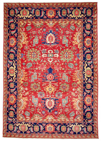 Afghan Serapi (8'09"x12'07") red/blue